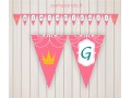 Popierinė gimtadienio girlianda "Princesė" (2,3 m)