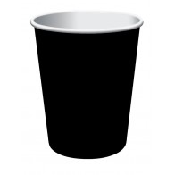 Vienkartinai popieriniai puodeliai, juodi (8 vnt./266 ml)