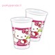 Plastikiniai vienkartiniai puodeliai "Hello Kitty" (8 vnt./200 ml)