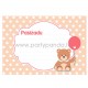 Pažadų kortelė "Meškiukas su balionėliu", rožinė 10x7 cm