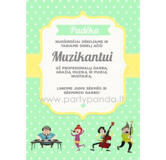 Padėka muzikantui