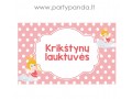 Krikštynų etiketė-lipdukas "Krišktynų lauktuvės", rožinis