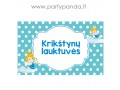 Krikštynų etiketė-lipdukas "Krišktynų lauktuvės", žydras