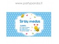 Krikštynų etiketė - lipdukas "Širšių medus", žydras