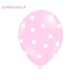 Rožinis balionas su baltais taškeliais, 30 cm