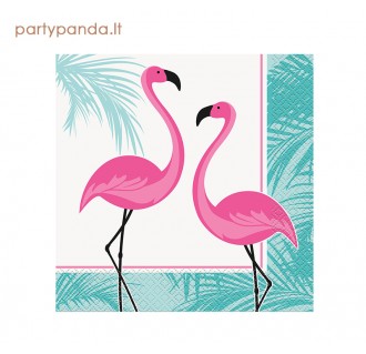 Vienkartinės popierinės servetėlės "Rožinis flamingas" (16 vnt.)