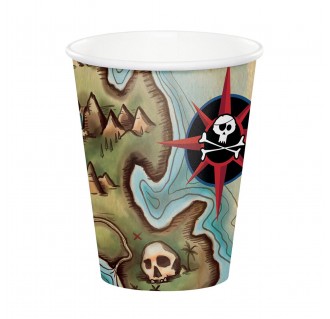 Popieriniai puodeliai "Piratai" (8 vnt./266 ml)