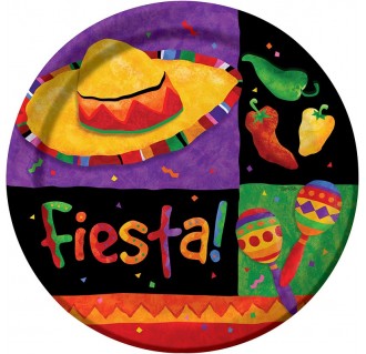 Popierinės lėkštutės "Fiesta Meksikoje" (8 vnt./22 cm)