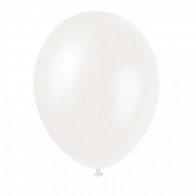 Baltas perlamutrinis balionas, 30 cm